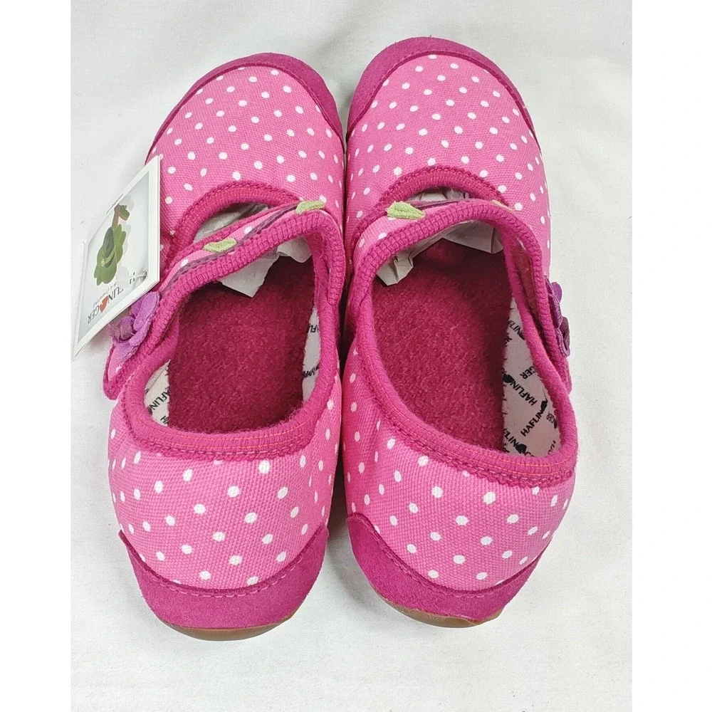 Haflinger Everest Veilchen Slipper House Shoes Pink Polka Dot Mary Jane Size 35
